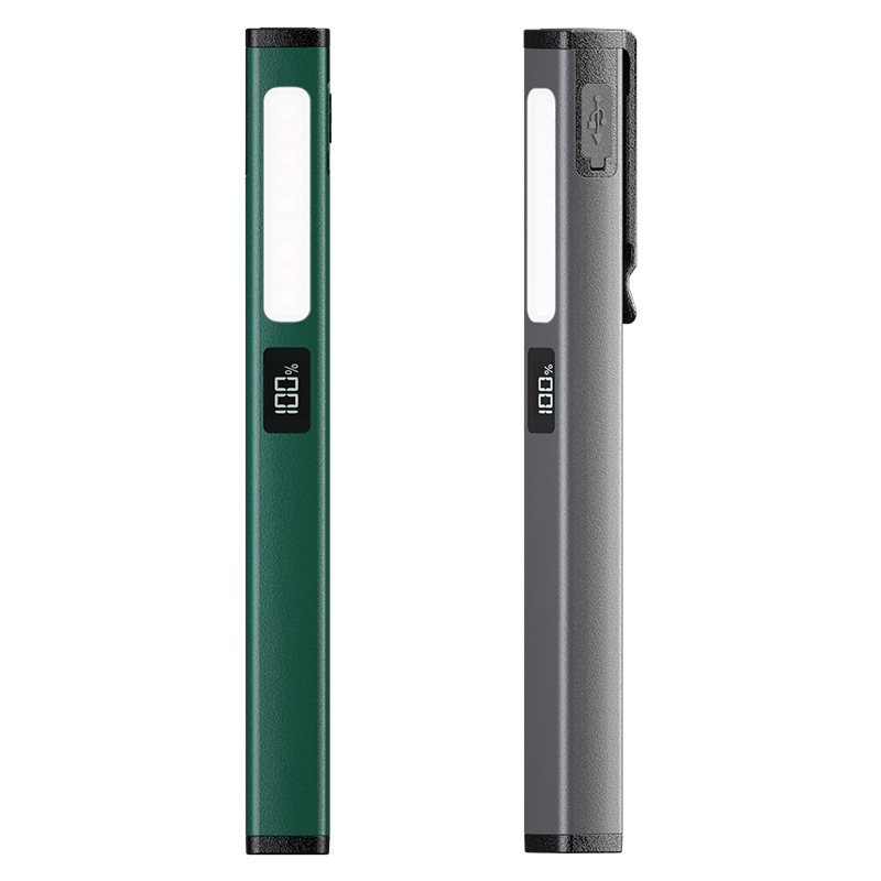 LED pero-oblika radna svjetiljka s USB punjenjem, magnetska baza i prikaz snage – 3W LED, 400mAh