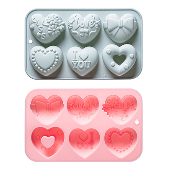 Set silikonskih kalupa srcolikih oblika za Valentinovo – 6 različitih dizajna za pečenje, slatkiše i čokoladu