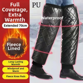 Žieminiai kelio sąnarių apsaugos motociklams - su fliso įdėklu, storos, blauzdos apsauga, universalus dydis, tinkami ledo ir sniego sportams