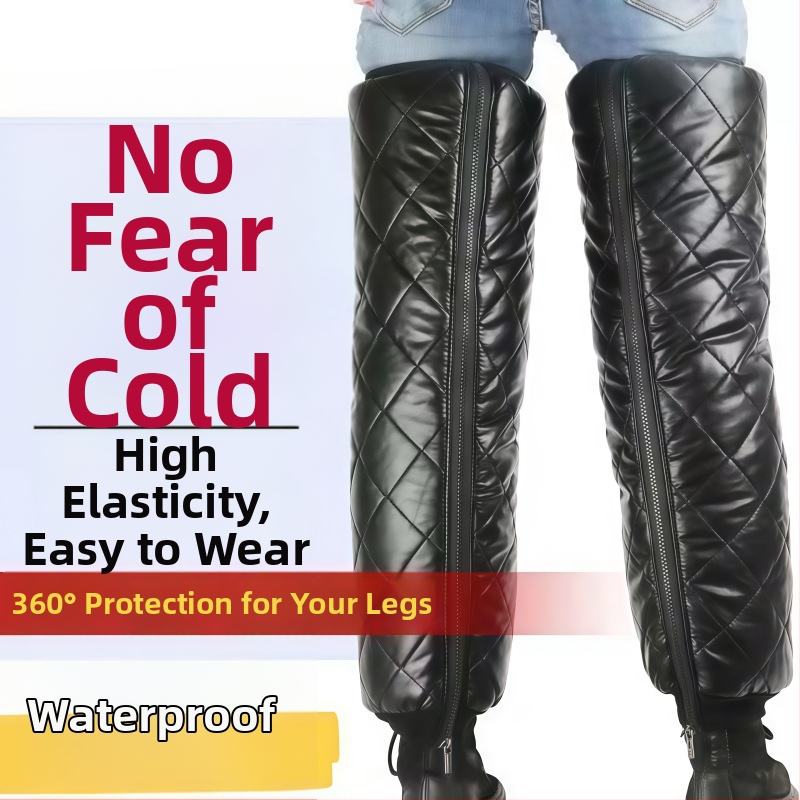 Žieminiai kelio sąnarių apsaugos motociklams - su fliso įdėklu, storos, blauzdos apsauga, universalus dydis, tinkami ledo ir sniego sportams