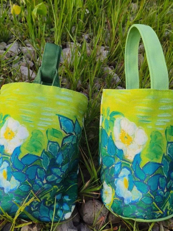 Torba tipa kofer inspirirana Van Goghom, književni stil, Oxford tkanina, cilindrični oblik, magnetska zatvarač, pamuk podstava, jedna naramenica