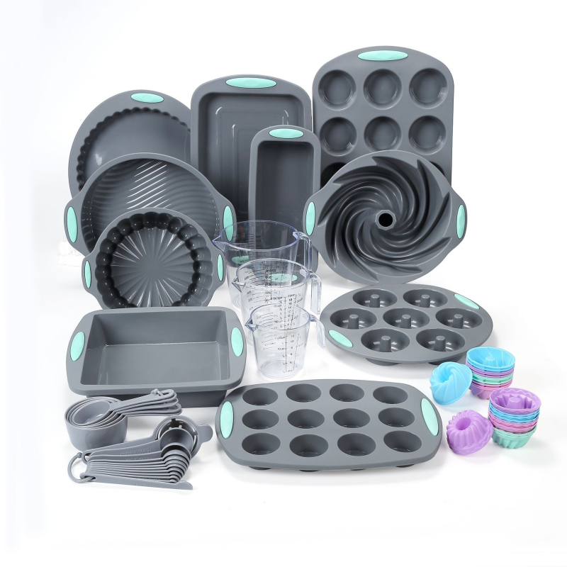 Szilikon 54 darabos tortaforma-készlet otthoni sütéshez – kerek formák