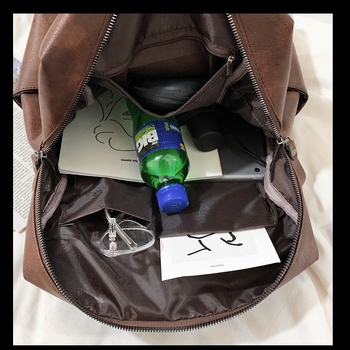 PU bőrtáska hátizsák, uniszex, városi minimalista stílus, kapacitás 20-35 L, laptop rekesz, légpárnás vállpánt