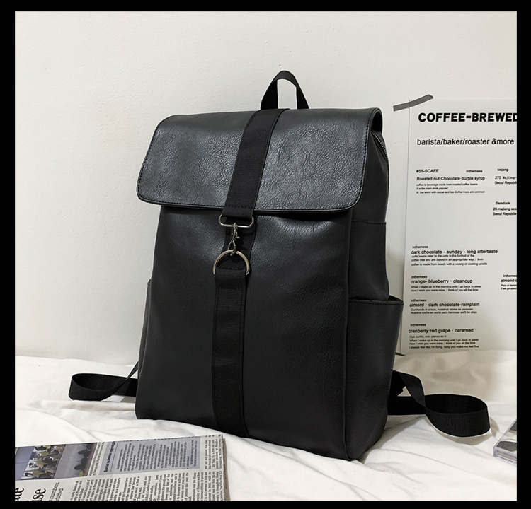 PU bőrtáska hátizsák, uniszex, városi minimalista stílus, kapacitás 20-35 L, laptop rekesz, légpárnás vállpánt