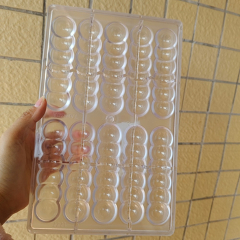 Kalup za čokoladu u obliku polukružne gusjenice, PC plastični materijal, hemisferični kalup za bombone, za pečenje