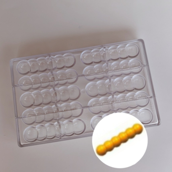 Kalup za čokoladu u obliku polukružne gusjenice, PC plastični materijal, hemisferični kalup za bombone, za pečenje