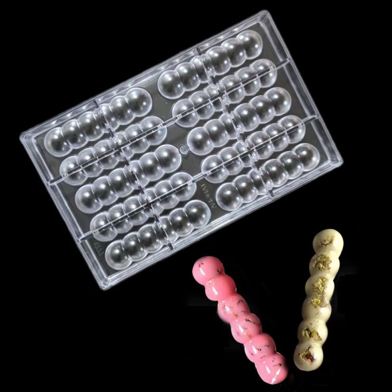 Kalup za čokoladu u obliku polukružne gusjenice, PC plastični materijal, hemisferični kalup za bombone, za pečenje