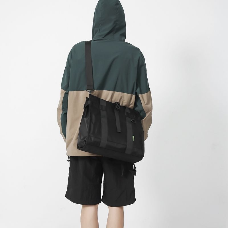 Férfi crossbody táska, nagy kapacitású, PU bőr, Oxford bélés, 2025 tavasz