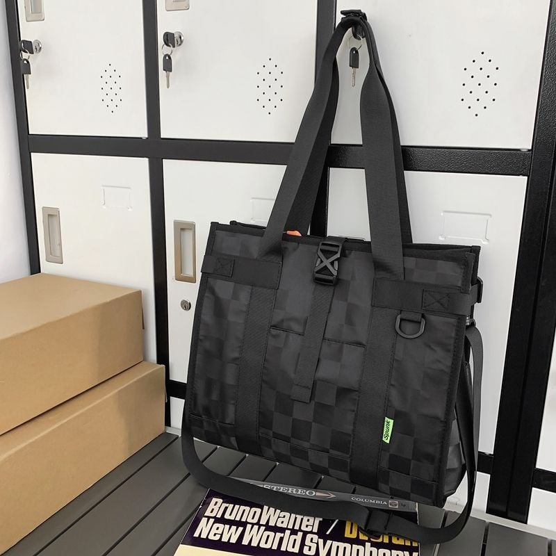Férfi crossbody táska, nagy kapacitású, PU bőr, Oxford bélés, 2025 tavasz