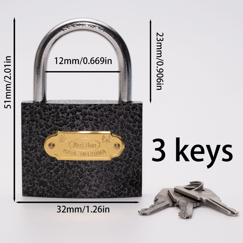 Meibao metalna brava za kućnu upotrebu — Novi kineski stil, univerzalna brava za torbe i ormariće, model: kućni katanc