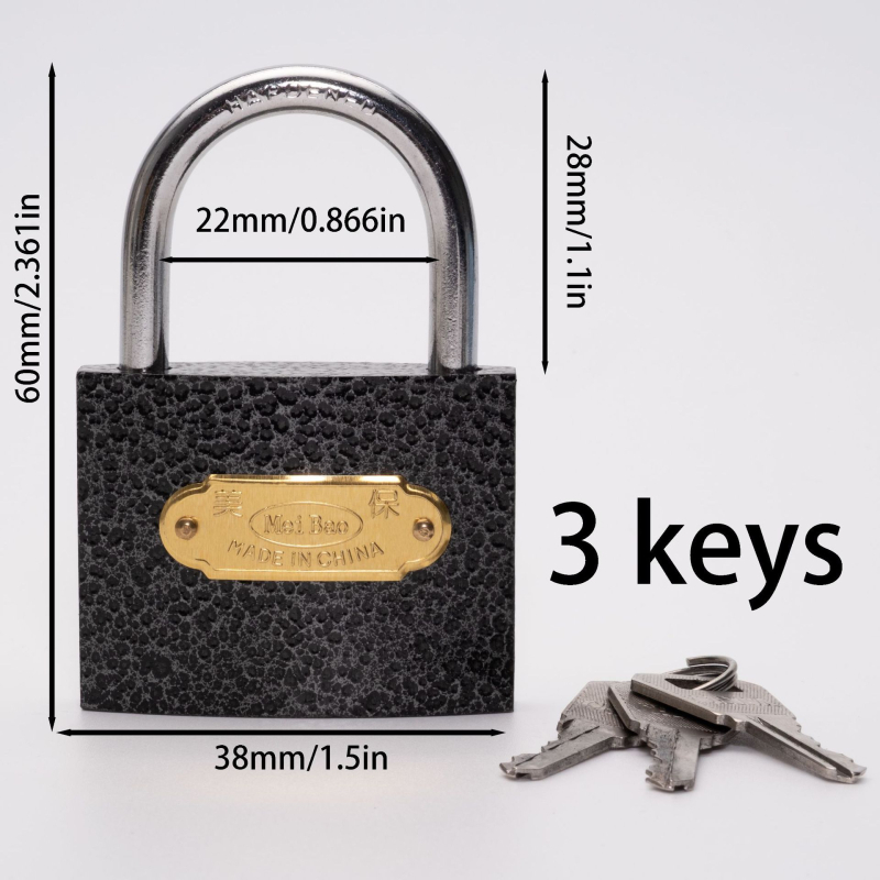 Meibao metalna brava za kućnu upotrebu — Novi kineski stil, univerzalna brava za torbe i ormariće, model: kućni katanc