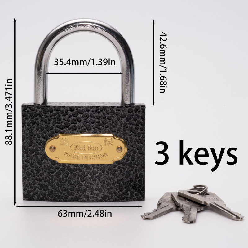 Meibao metalna brava za kućnu upotrebu — Novi kineski stil, univerzalna brava za torbe i ormariće, model: kućni katanc