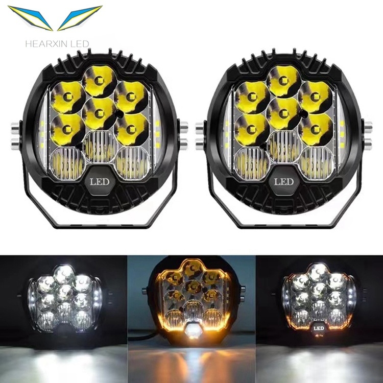 LED Wrangler фарове с три страни осветление - 190W, 18000 lm, 12-80V, 50000 ч, 6500K-3500K
