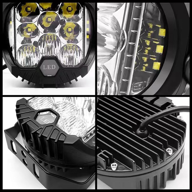 LED Wrangler фарове с три страни осветление - 190W, 18000 lm, 12-80V, 50000 ч, 6500K-3500K