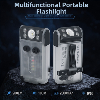 Višenamjenska ručna svjetiljka s 360° rotirajućom glavom, 2000mAh punjiva baterija, LED 15W, aluminijsko kućište, ručno generiranje energije, trajanje 3,5 sati