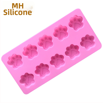 Silikónová forma na koláče a mydlá – 10 kusov, nepravidelné tvary s motívmi mačacích labiek a medvedej dlaňe, na pečenie DIY