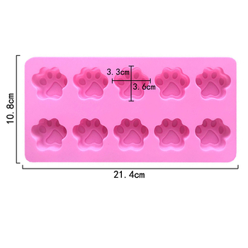 Silikonska kalupa za kolače i sapune – 10-dijelni set, nepravilnog oblika s motivima mačjih šapa i medvjeđe dlani, za pečenje DIY
