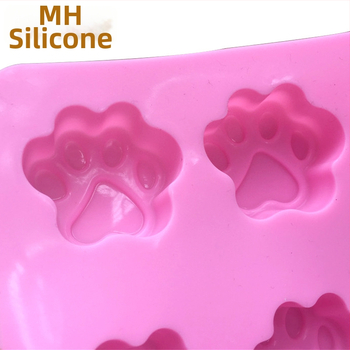 Silikónová forma na koláče a mydlá – 10 kusov, nepravidelné tvary s motívmi mačacích labiek a medvedej dlaňe, na pečenie DIY