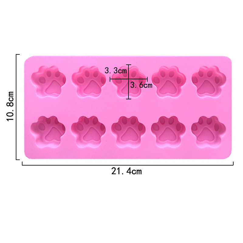 Silikonska kalupa za kolače i sapune – 10-dijelni set, nepravilnog oblika s motivima mačjih šapa i medvjeđe dlani, za pečenje DIY