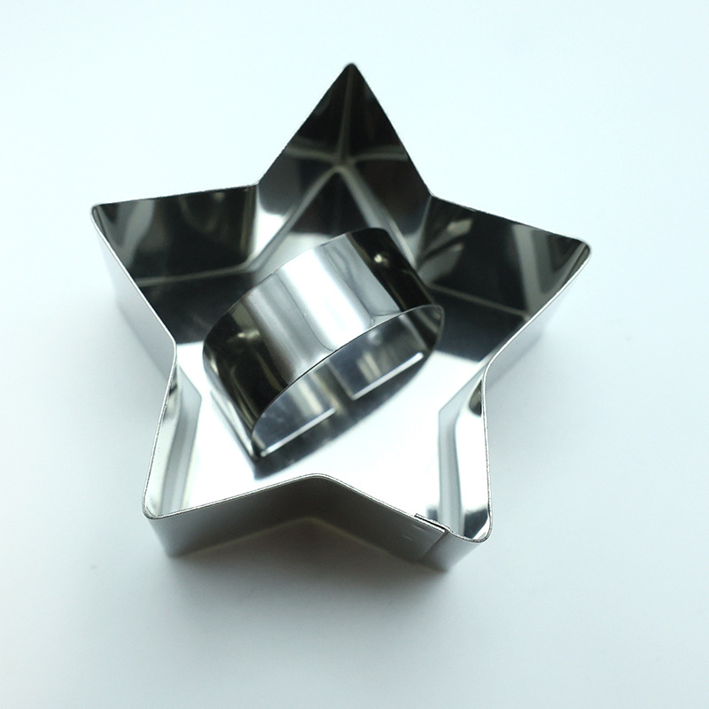 Nehrđajući čelični set kalupa za mousse – nepravilni geometrijski oblici (zvijezda, srce, cvijet, krug) za kekse i torte