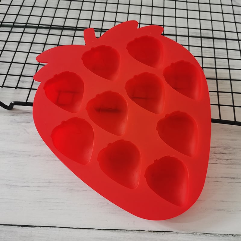 Silikonska forma s 9 pretinaca u obliku jagode za čokoladu, kolač, mousse i sladoled