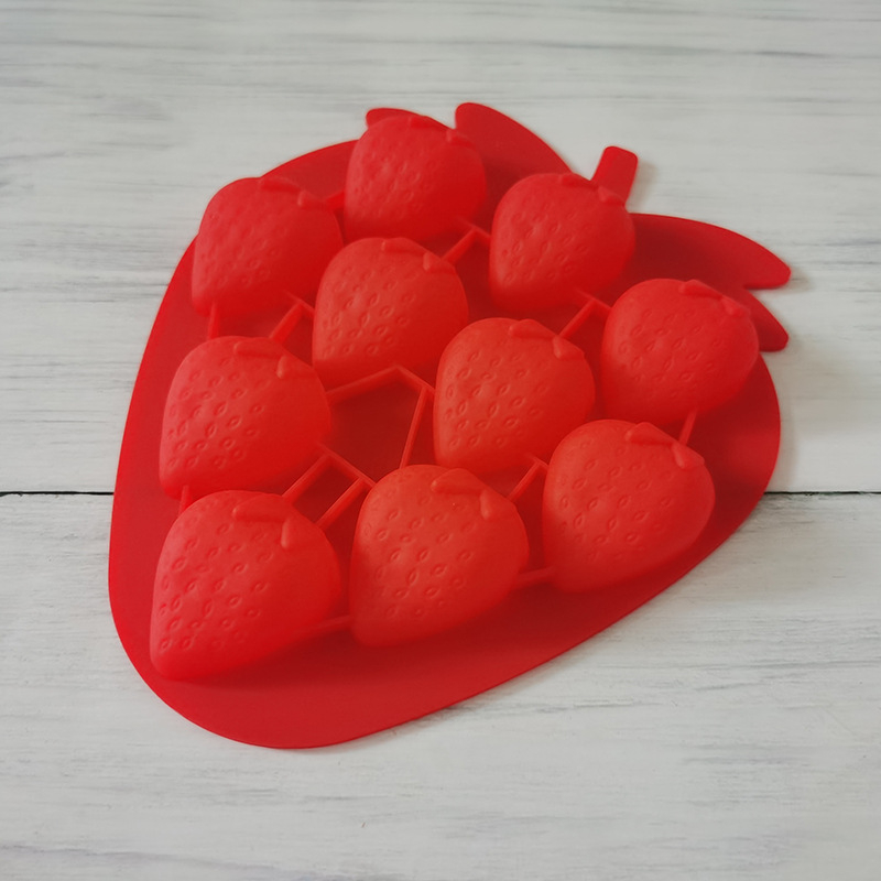 Silikonska forma s 9 pretinaca u obliku jagode za čokoladu, kolač, mousse i sladoled