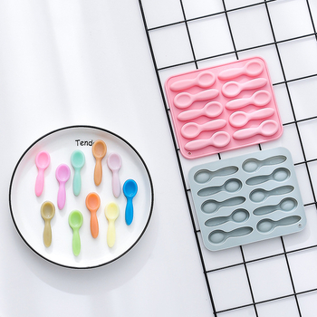 10-dielna silikónová forma v tvare lyžičky na čokoládu, ľadové kocky a torty