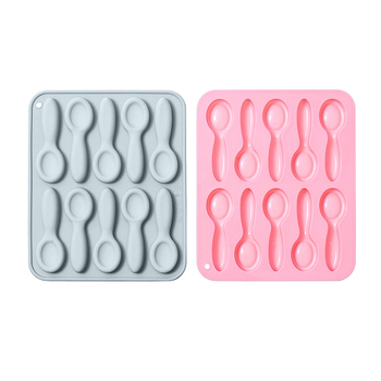 10-dielna silikónová forma v tvare lyžičky na čokoládu, ľadové kocky a torty