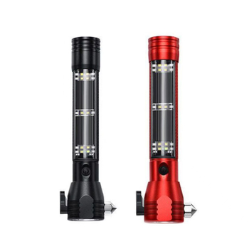 Automobilski sigurnosni čekić s LED svjetlom i razbijačem prozora, kućište od aluminijske legure, 5W LED, baterija 2000 mAh, ručna proizvodnja energije s mogućnošću punjenja, domet 200–500 m