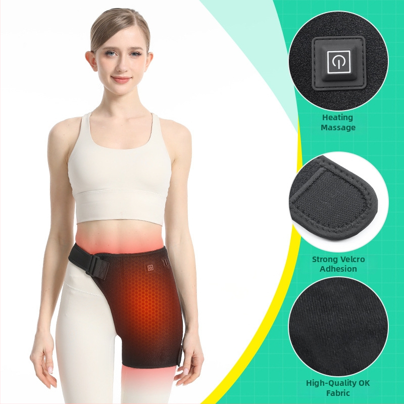 Protecție electrică a coapsei cu masaj Moxibustion și compresie caldă pentru șold, 5V, 9W, 45–65°C, cablu de control 100 cm, greutate 200 g