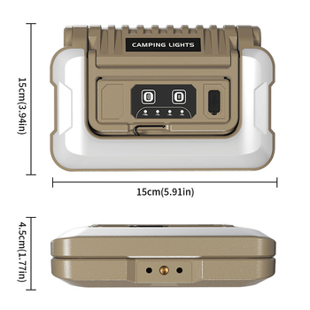 Πολυλειτουργική φορητή λαμπτήρας επιθεώρησης με LED 15W, μπαταρία 4800mAh, Type-C γρήγορη φόρτιση, περιστροφή 360°, διπλωτή για κάμπινγκ