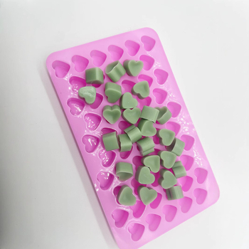 Silikonski kalup za čokolado, 55 srčanih oblika, neprijanjajući, prehrambeni silikon, za DIY srcolaste kolače