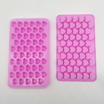 Silikonski kalup za čokolado, 55 srčanih oblika, neprijanjajući, prehrambeni silikon, za DIY srcolaste kolače