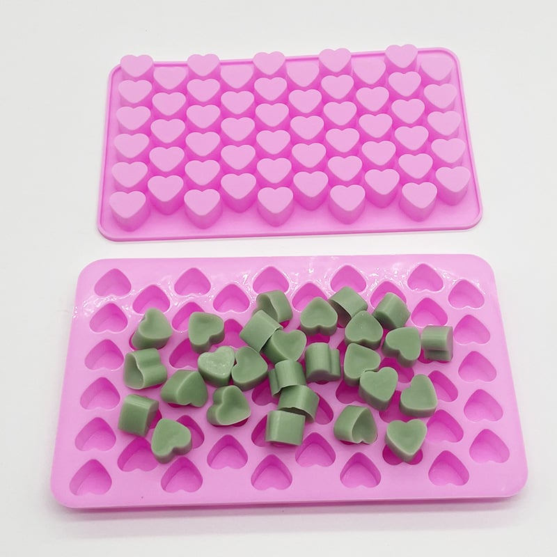Silikonski kalup za čokolado, 55 srčanih oblika, neprijanjajući, prehrambeni silikon, za DIY srcolaste kolače