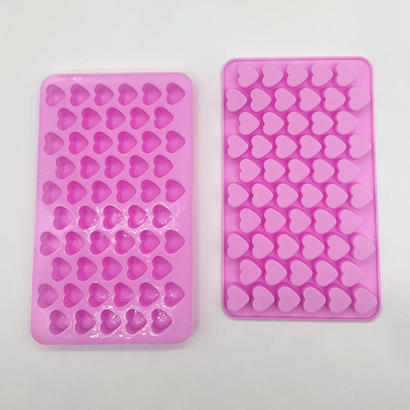 Silikonski kalup za čokolado, 55 srčanih oblika, neprijanjajući, prehrambeni silikon, za DIY srcolaste kolače