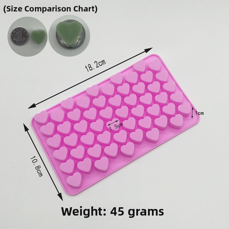55-sirds šokolādes silikona forma, nepieķojoša, pārtikas kvalitātes silikons, DIY sirds kūkām