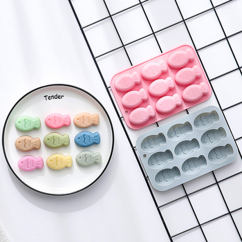 9 rekeszes hal alakú szilikon sütőforma, süteményekhez, zseléhez, pudinghoz és csokoládéhoz