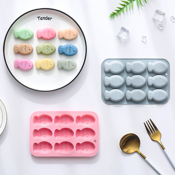 9 rekeszes hal alakú szilikon sütőforma, süteményekhez, zseléhez, pudinghoz és csokoládéhoz