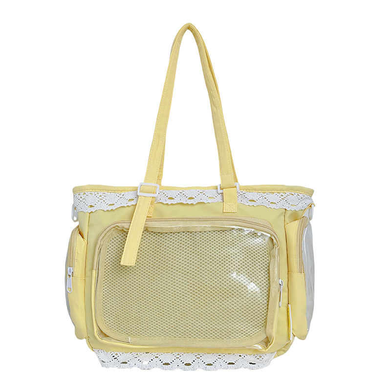 Japán stílusú átlátszó tote táska anime rendezvényekhez, aranyos baba alakú válltáska lány diáklányoknak, mindennapi crossbody