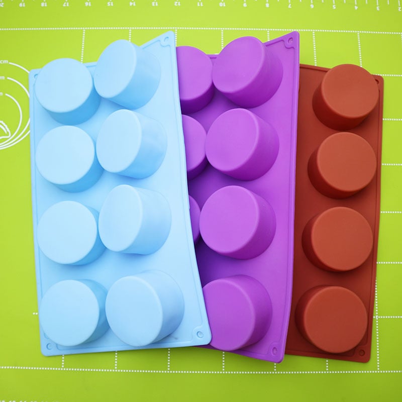 Nyolc üreges kör alakú szilikon forma süteményekhez, tortákhoz, tartekhoz és csokoládéhoz