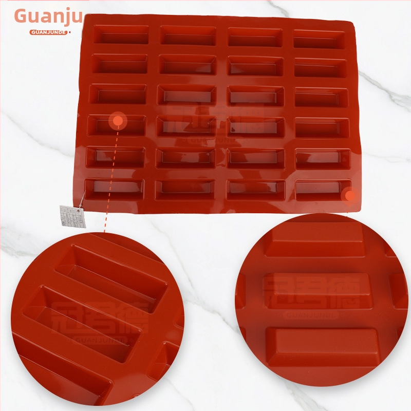 Silikona forma šokolādes stienīšiem; garena josla forma; neslīdīga un viegli noņemama; materiāls: silikons; zīmols Guan De