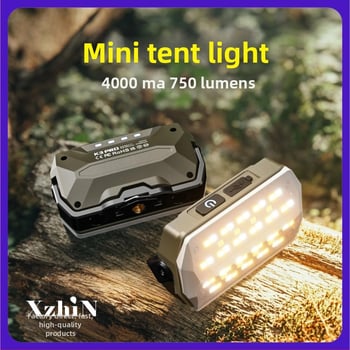 LED baterka pre kempovanie a opravy, magnetická pracovná lampa, model K3008, 750 lm, 3,7 V, 4000–10000 mAh