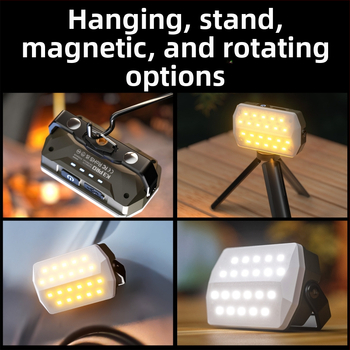 LED baterka pre kempovanie a opravy, magnetická pracovná lampa, model K3008, 750 lm, 3,7 V, 4000–10000 mAh