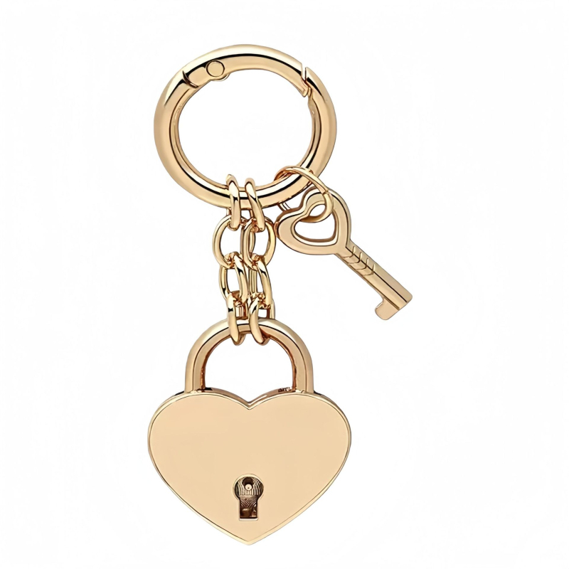 Szív alakú ötágú csillag rugós fém lakat kulcstartó, táskákhoz