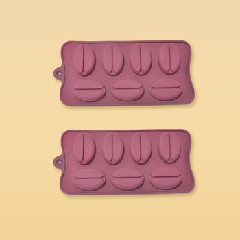 Silikónová forma na koláče s dizajnom siedmich prepojených zŕn kávy, nepravidelný tvar, na DIY dezerty, uvedená v roku 2023