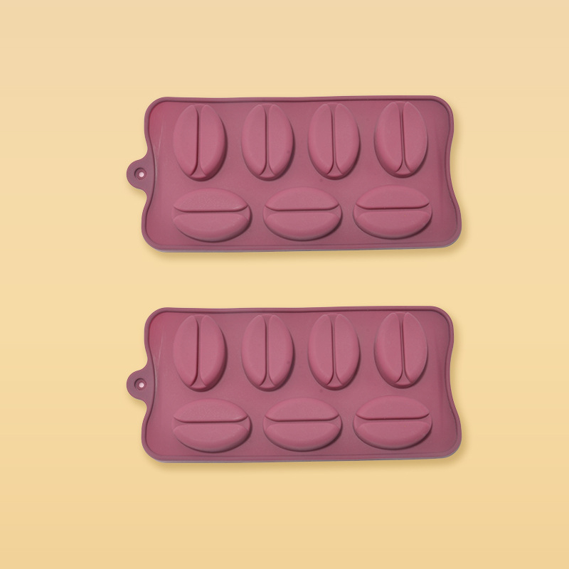 Silikónová forma na koláče s dizajnom siedmich prepojených zŕn kávy, nepravidelný tvar, na DIY dezerty, uvedená v roku 2023