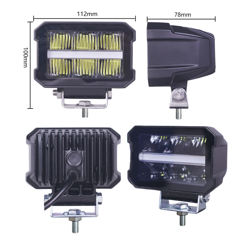 Nanteng LED прожектор за офроуд автомобили, правоъгълен алуминиев корпус/PC капак, 21W, DC12-60V, 30 000 ч, 6000-6500K, модел 526F60W