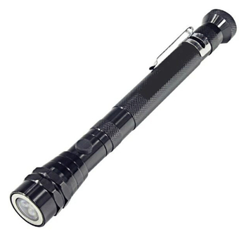Magnetska zakrivljena teleskopska LED svjetiljka, aluminijska legura, 3 LED, napajanje baterijom, 360° rotacija