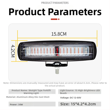 LED upozoravajuće svjetlo za viljuškar, 30W, 12-80V, 30000h, plava LED, aluminijsko kućište