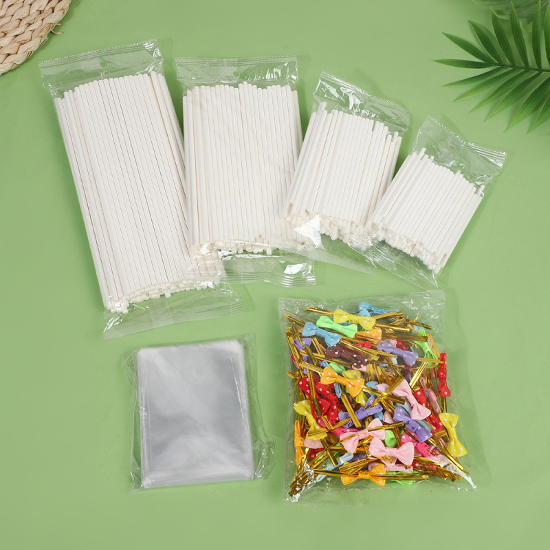 Papirne štapiće za hranu za DIY lizalice s krušnom pastom, papirnati štapići za čokoladu i prazni plastični štapići za sir